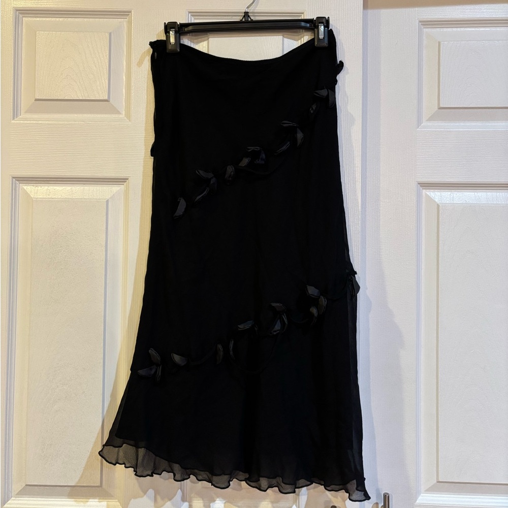 Lily Bleu Black Silk Maxi Skirt